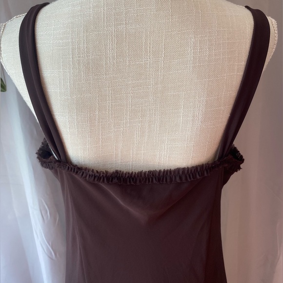 ❌SOLD❌ PER UNA BROWN BEADED MIDI DRESS SIZE 16 - Picture 5 of 9